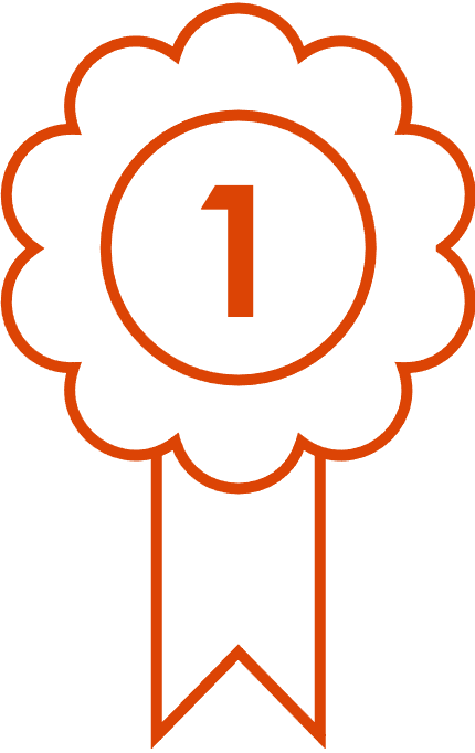 Rosette with number 1
